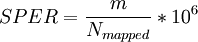 SPER = \frac {m} {N_{mapped}}*10^6